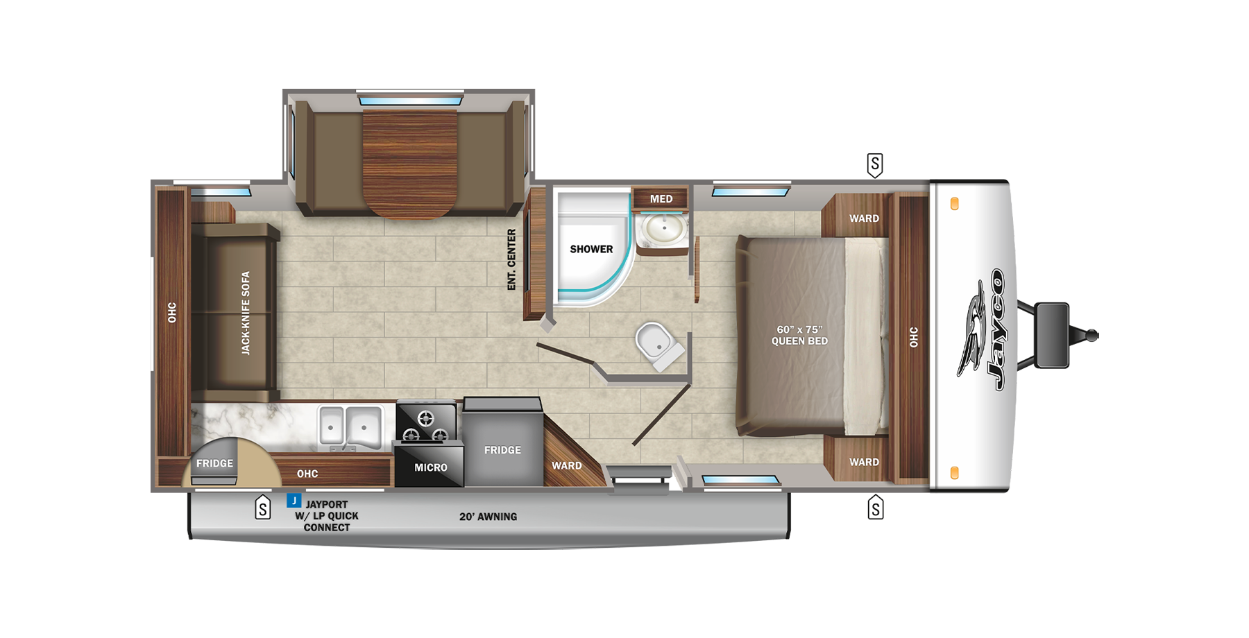 2022 JAYCO FEATHER 24RL, , floor-plans-day image number 0